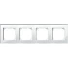 Schneider Electric - Marco 4 elementos, System M-Plan cristal, Blanco