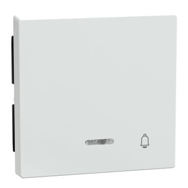Schneider Electric - Tecla System M, para interruptor y pulsador con LED y simbolo campana, aluminio