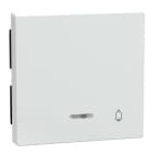 Schneider Electric - Tecla System M, para interruptor y pulsador con LED y simbolo campana, aluminio