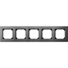 Schneider Electric - Marco 5 elementos, system M-Plan metal, gris rodio