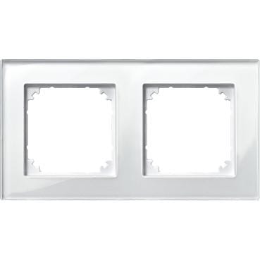 Schneider Electric - Marco 2 elementos, System M-Plan cristal, Blanco