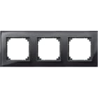 Schneider Electric - Marco 3 elementos, System M-Plan cristal, Negro