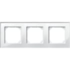 Schneider Electric - Marco 3 elementos, System M-Plan cristal, Blanco