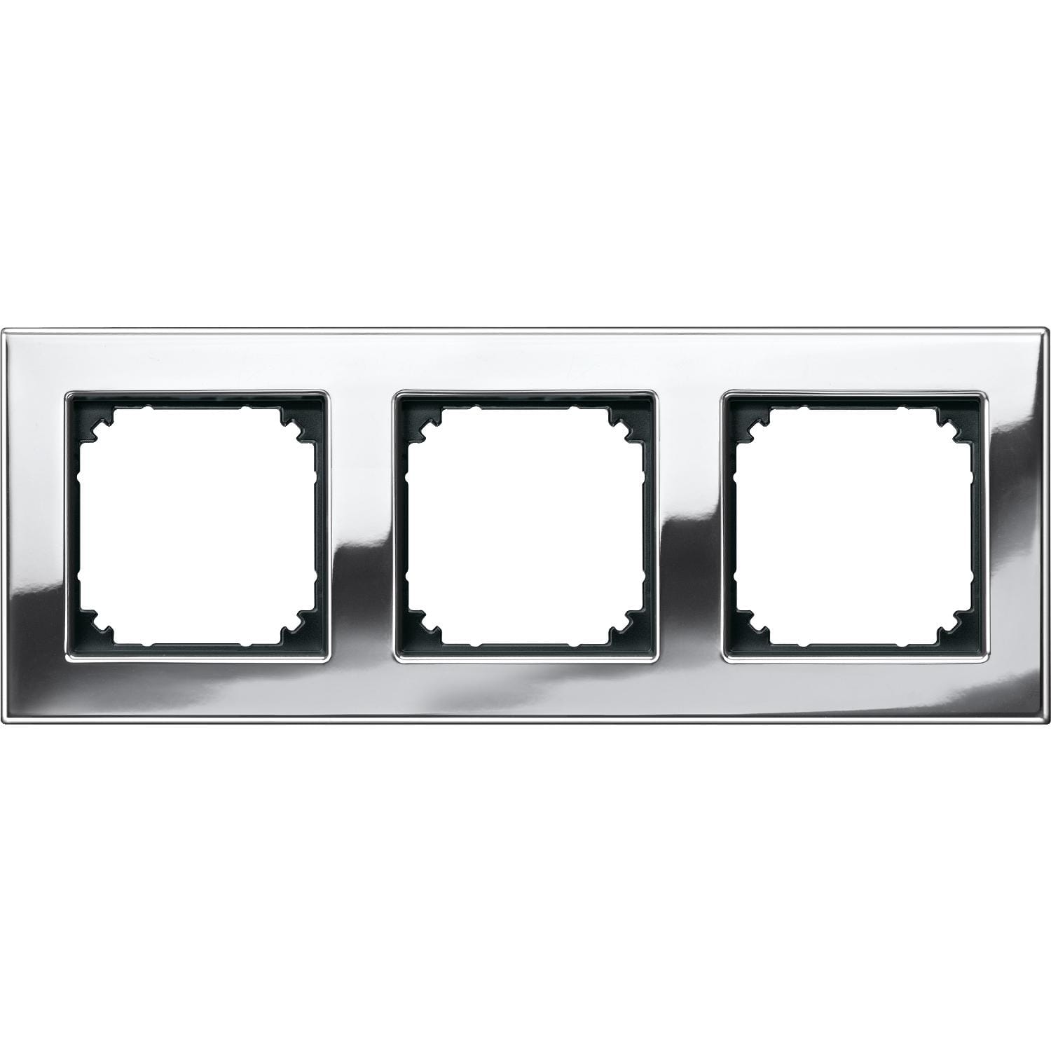 Schneider Electric - Marco 3 elementos, system M-Plan metal, cromo