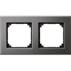 Schneider Electric - Marco 2 elementos, system M-Plan metal, gris rodio