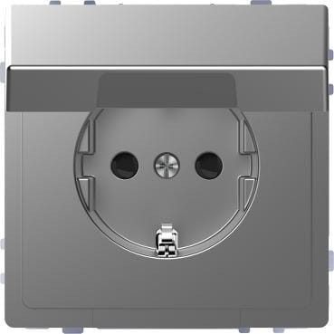 Schneider Electric - Enchufe schuko con Tecla y terminales de conexión rápida 2P+E, 16A D-Life, Aluminio