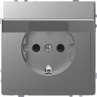 Schneider Electric - Enchufe schuko con Tecla y terminales de conexión rápida 2P+E, 16A D-Life, Aluminio