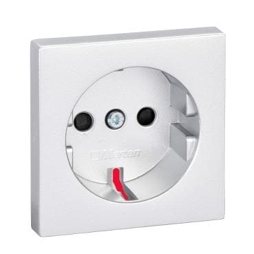 Schneider Electric - Tecla enchufe accesoria para schuko System M, Aluminio