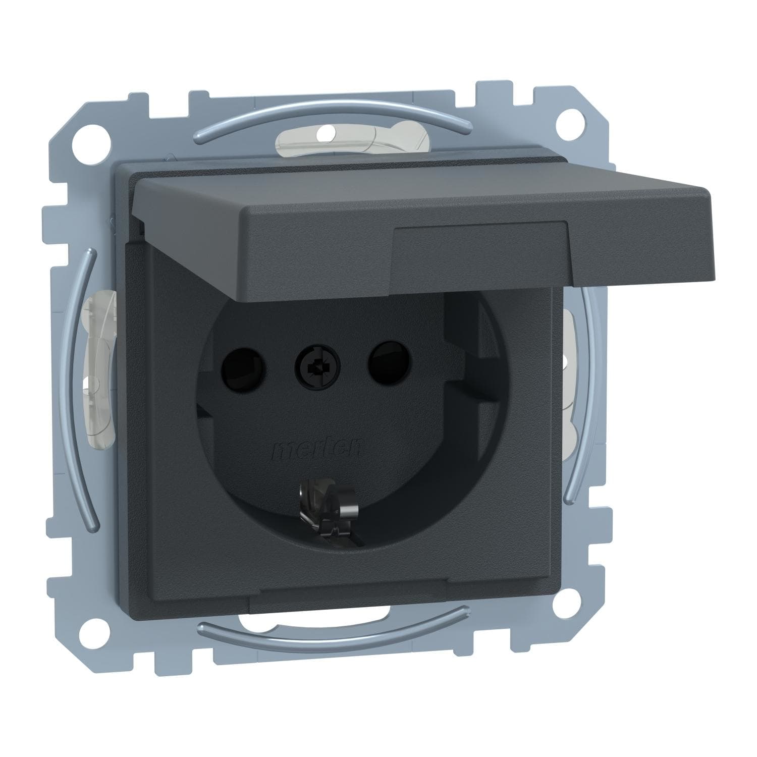 Schneider Electric - Enchufe Schuko, IP44 System M, 2P + E, 16A, Antracita