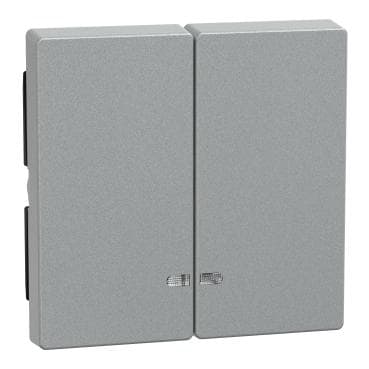 Schneider Electric - Tecla System M, doble, con ventana indicadora, aluminio
