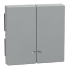 Schneider Electric - Tecla System M, doble, con ventana indicadora, aluminio