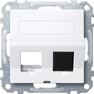 Schneider Electric - Carátula inclinada para conectores keystone system M, Blanco Activo antibacteriano