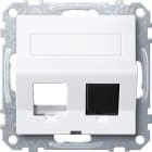Schneider Electric - Carátula inclinada para conectores keystone system M, Blanco Activo antibacteriano