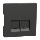 Schneider Electric - carátula, System M, for 2 data socket, Antracita