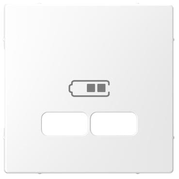 Schneider Electric - carátula, System M, for USB charger, Blanco Artico