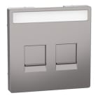 Schneider Electric - carátula, System M, with lid & label for 2 data socket, nickel