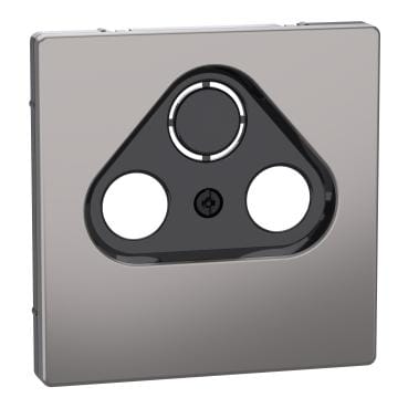 Schneider Electric - carátula, System M, for TV/SAT socket, 2/3 holes, nickel