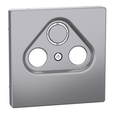 Schneider Electric - carátula, System M, for TV/SAT socket, 2/3 holes, Aluminio