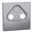 Schneider Electric - carátula, System M, for TV/SAT socket, 2/3 holes, Aluminio