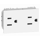 BTICINO - Base 2P+T Living Now - estándar americano - 15A 127/250Vca - Blanco - 3mod