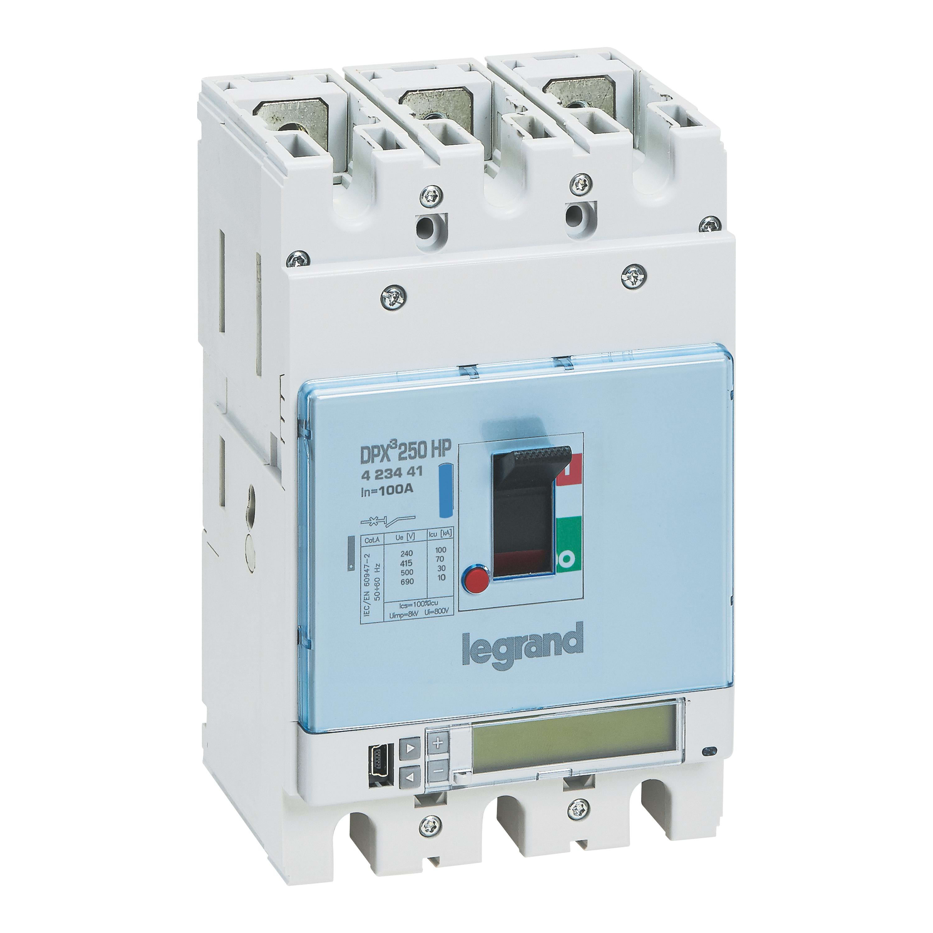 LEGRAND - Interruptor de caja moldeada DPX³ 250 HP - electrónico S10 - 3P - 70kA - 100A