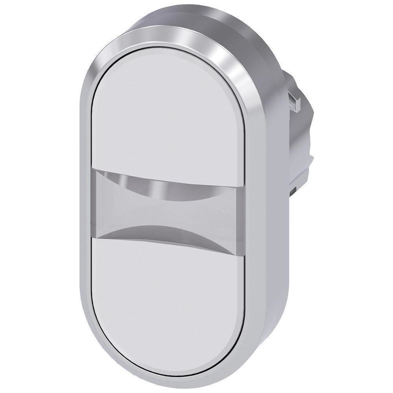 SIEMENS - Pulsador doble redondo metálico brillante blanco blanco botón rasante