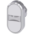 SIEMENS - Pulsador doble redondo metálico brillante blanco blanco botón rasante