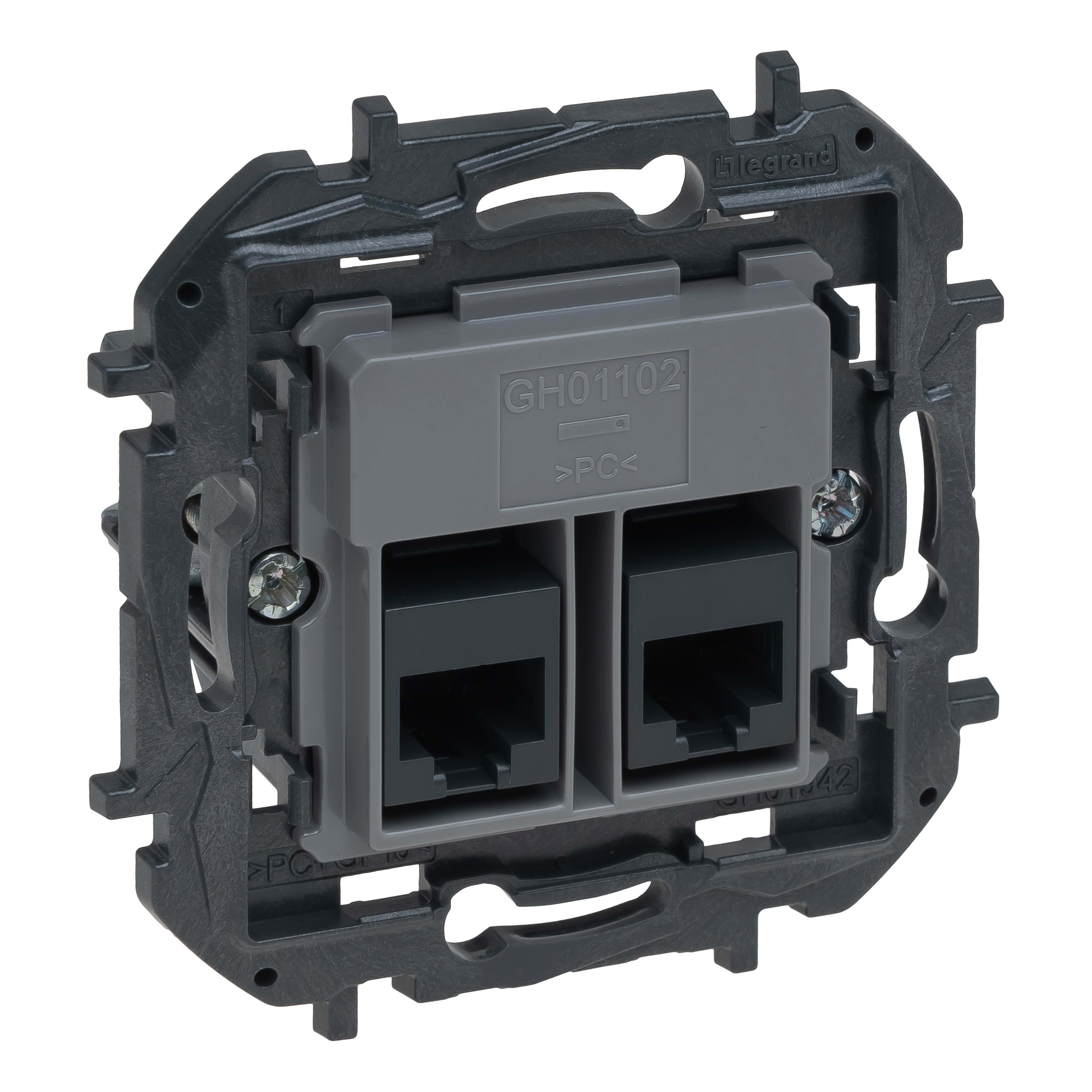 LEGRAND - Base telefónica e informática doble RJ45 Niloé Step - Cat.6 UTP