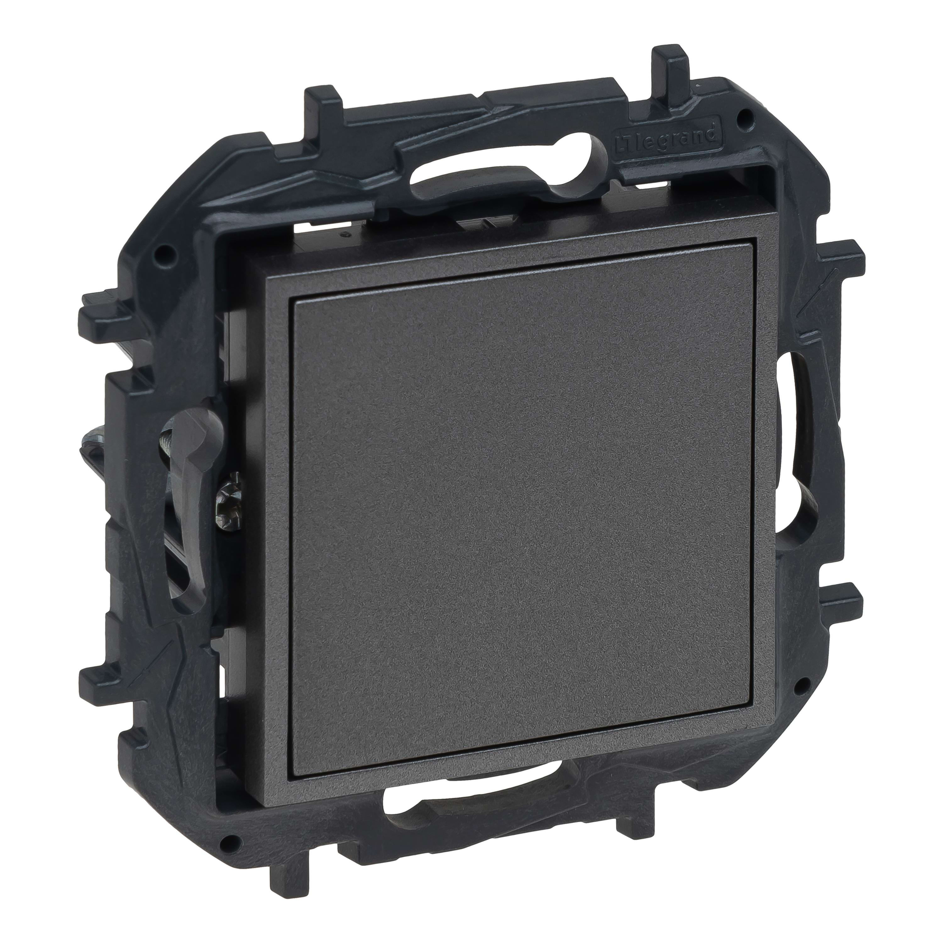 LEGRAND - Tapa ciega y adaptador para Mosaic Niloé Step - Negro mate