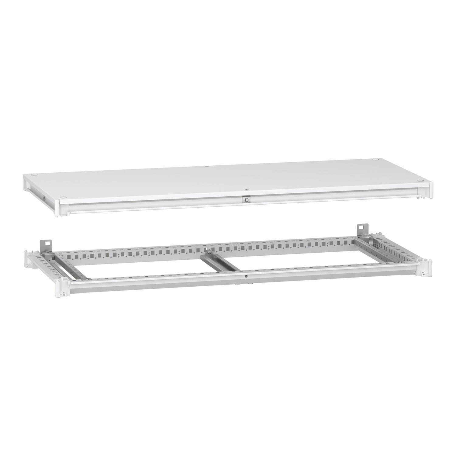 Schneider Electric - Marco superior e inferior para armario PrismaSet HD An 1200 L 500 mm, techo incluido, RAL9003