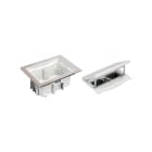 SIMON - Kit caja de suelo estanca Simon K45 IP66 suelo técnico 2 bases schuko y 2 conectores RJ45 categoría 6 UTP + faja acero inoxidable