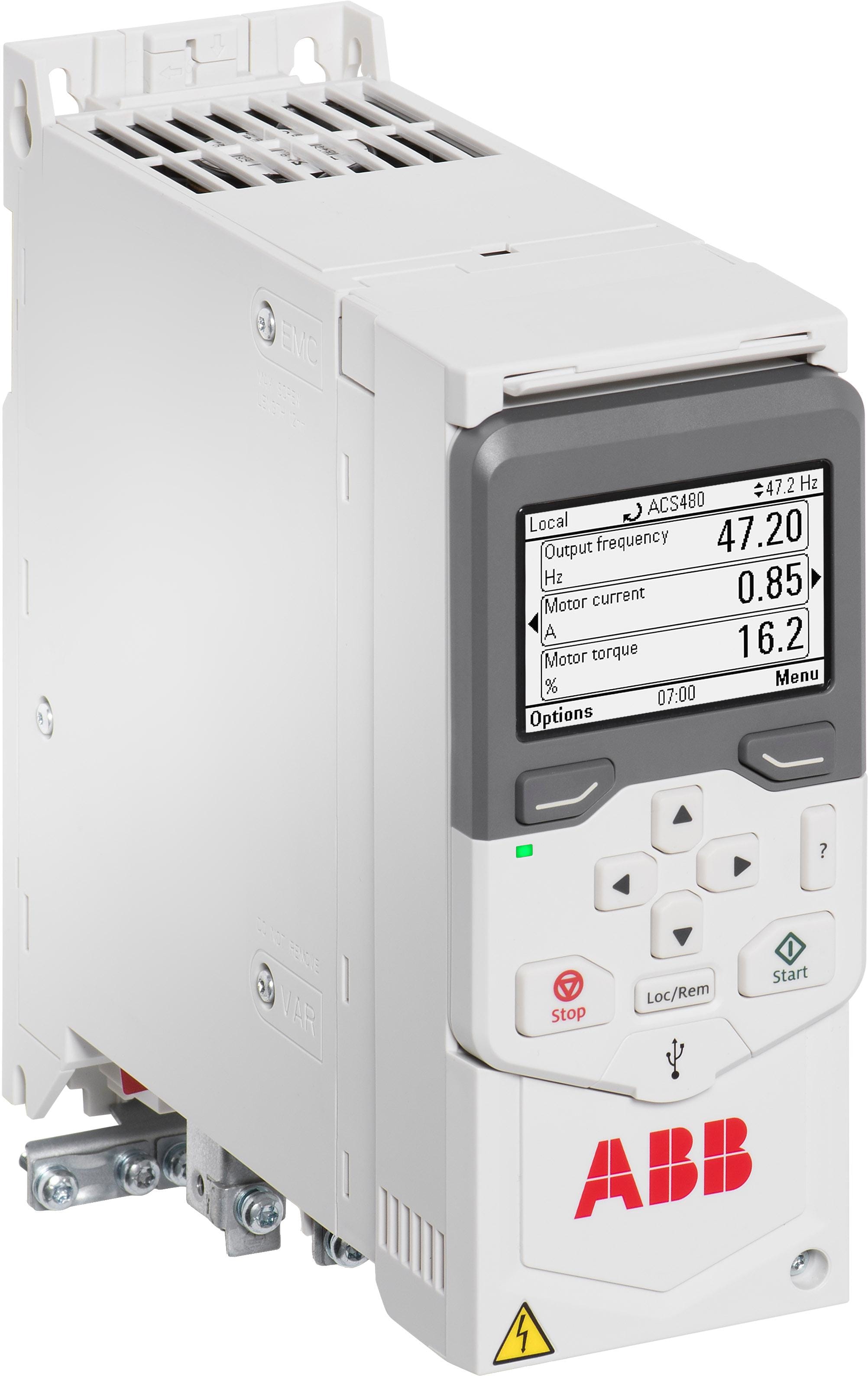ABB - Convertidor de frecuencia trifásico ACS480 2,2kW 5,3A UN = 400V (rango de 380 a 480V)