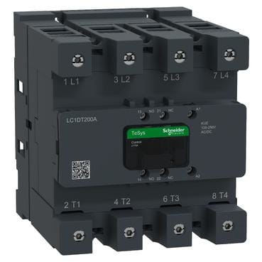 Schneider Electric - Contactor Avanzado TeSys DECA 200A  4P Control 100-250V ACDC Terminal Evlk