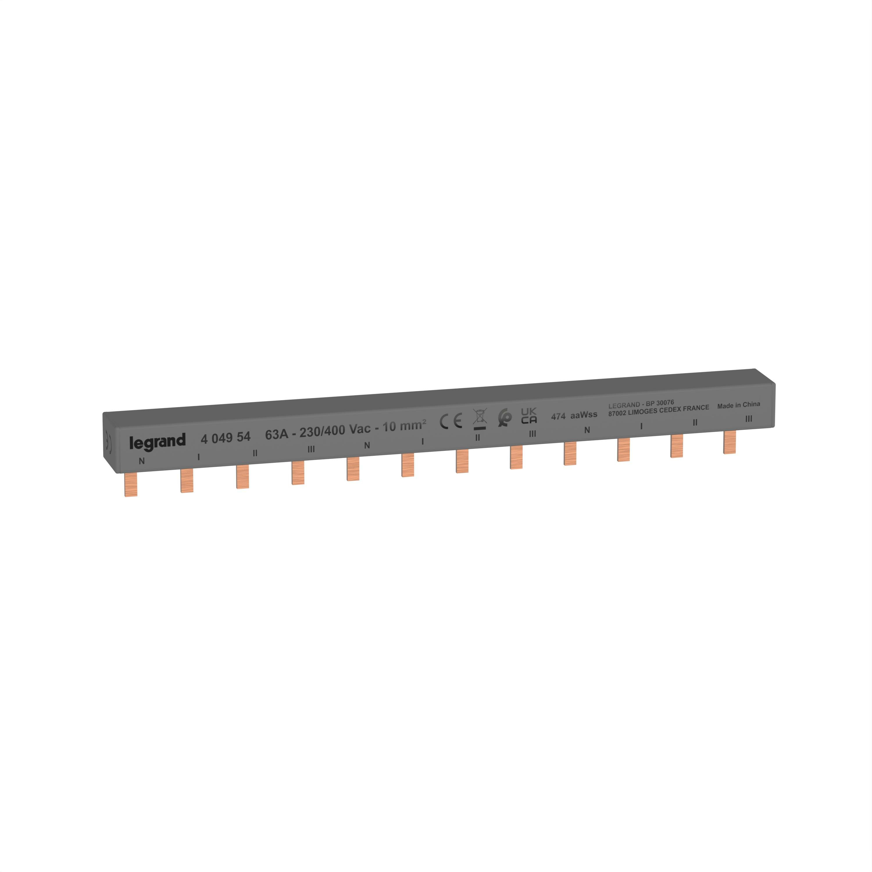 LEGRAND - Peine de alimentación universal tetrapolar - 12 módulos