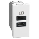 BTICINO - Base cargador doble USB Light Now Tipo C+C - 1 módulo - Blanco