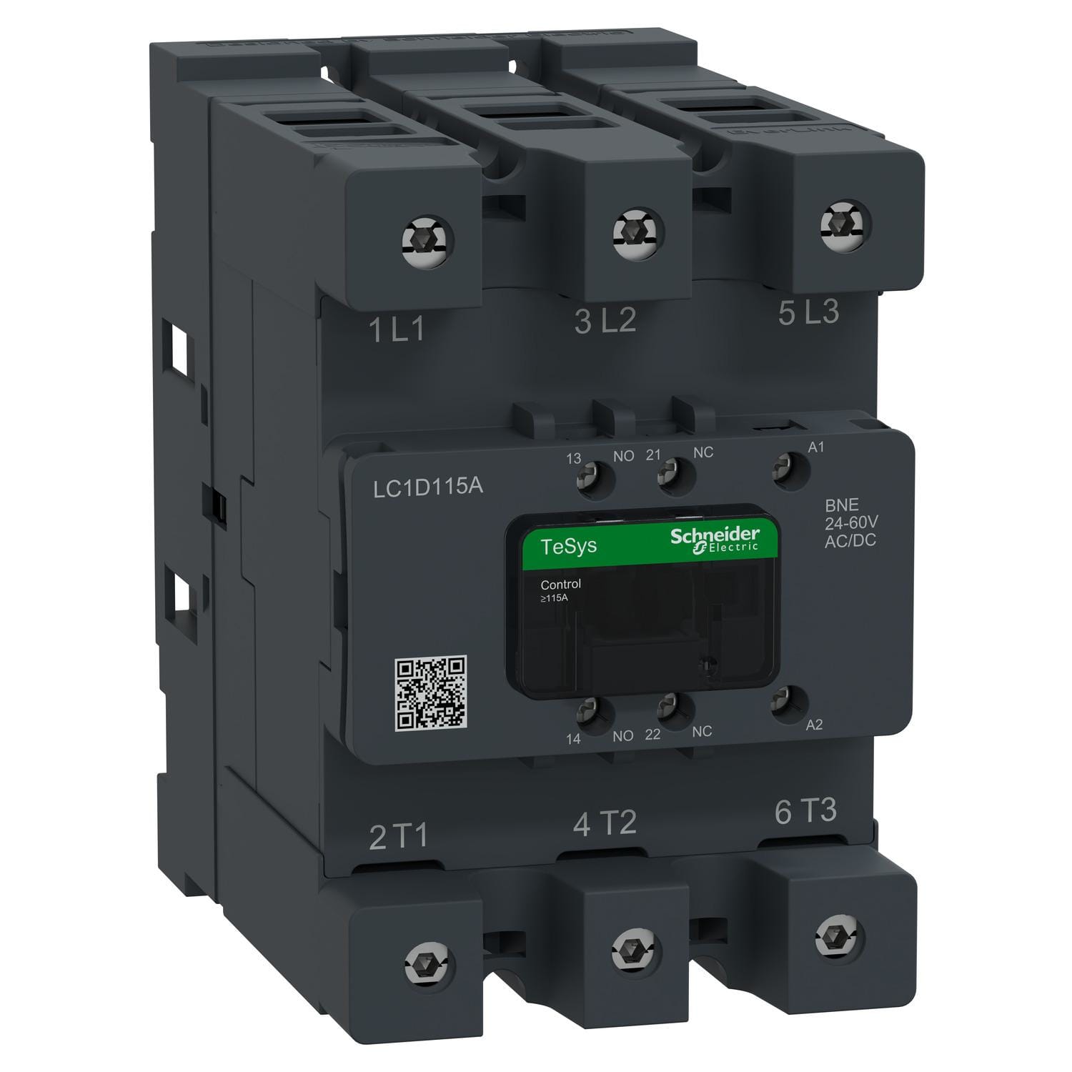 Schneider Electric - Contactor Avanzado TeSys DECA 115A 3P Control 24-60V ACDC Terminal Evlk