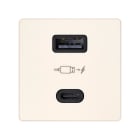 SIMON - CARGADOR USB DOBLE A+C 30W POWER DELIVERY MARFIL SIMON 27