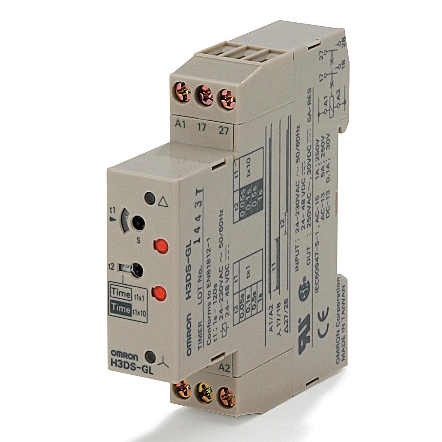 OMRON - Temporizador 17,5mm DIN estrella-TRI.2 rangos