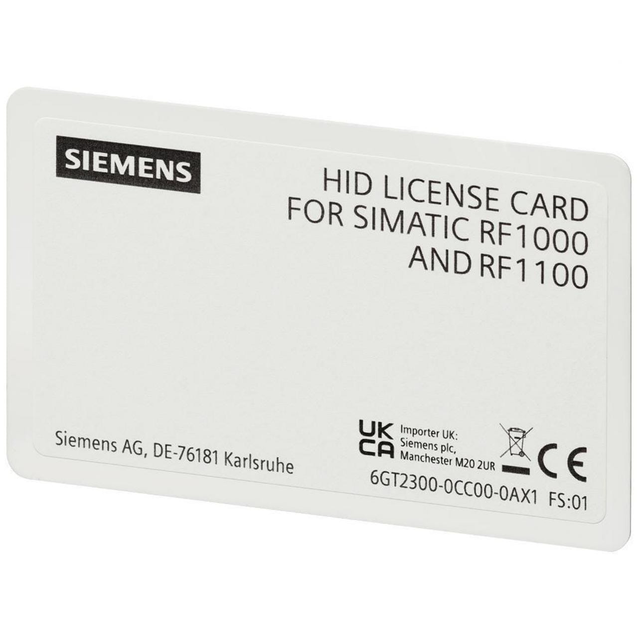 SIEMENS - TARJETA DE LICENCIA HID SIMATIC RF1000 TRANSPONDEDOR RF1100T CON SINGLE LICENSE PARA HID PROXIMITY,