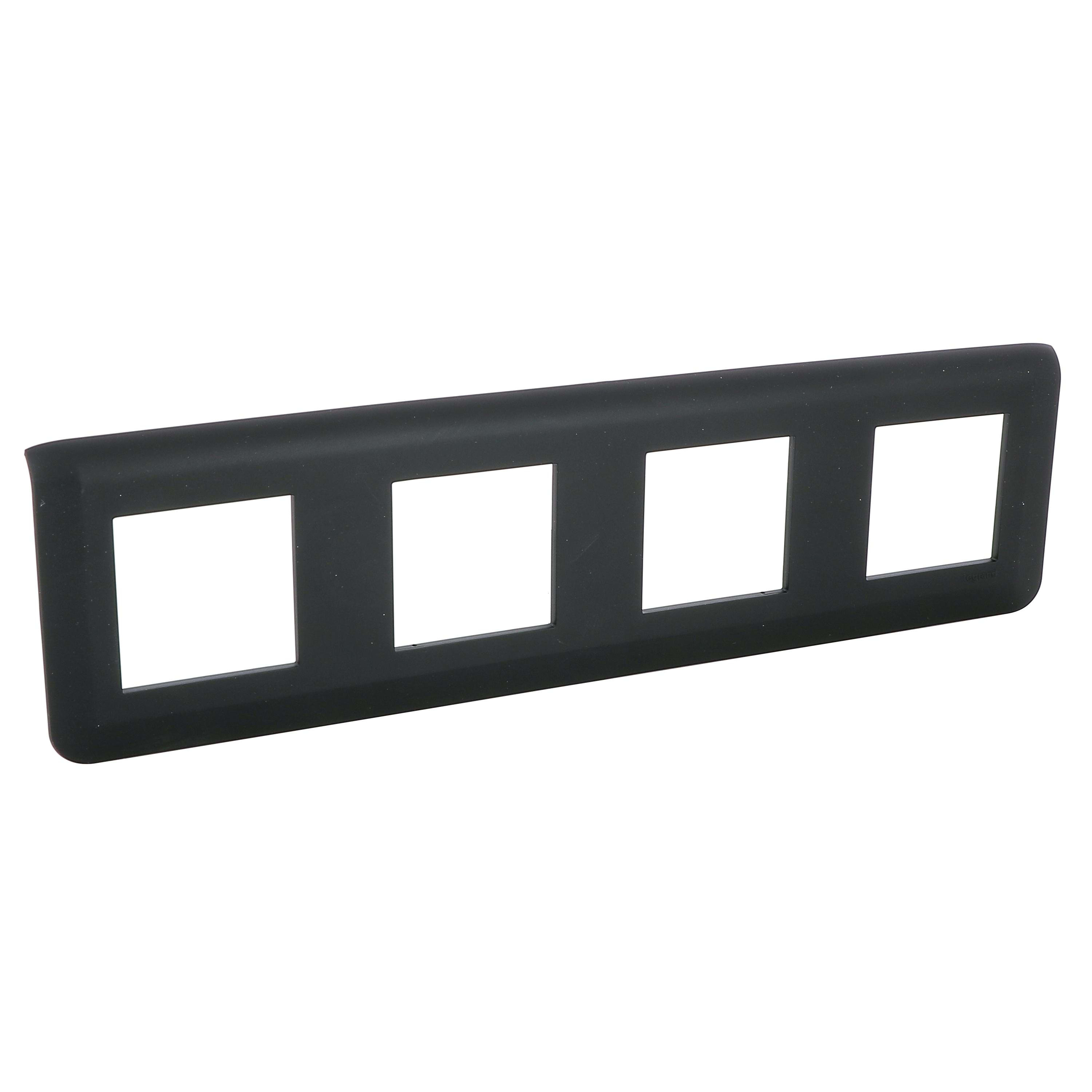 LEGRAND - Placa o marco Mosaic. 4x2mod. Horizontal. Negro mate