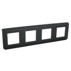 LEGRAND - Placa o marco Mosaic. 4x2mod. Horizontal. Negro mate