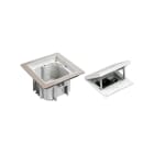 SIMON - Kit caja de suelo estanca Simon K45 IP66 suelo técnico 1 base francesa y 1 conector RJ45 categoría 6 UTP + faja acero inoxidable