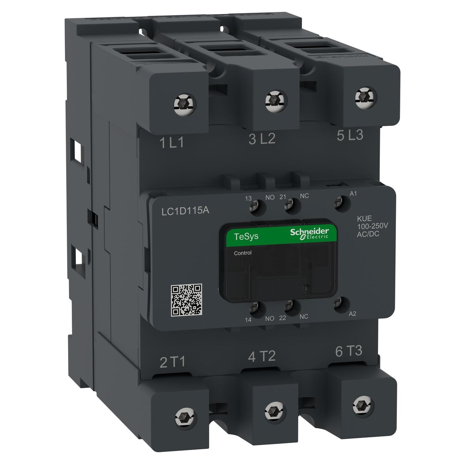 Schneider Electric - Contactor Avanzado TeSys DECA 115A 3P Control 100-250V ACDC Terminal Evlk