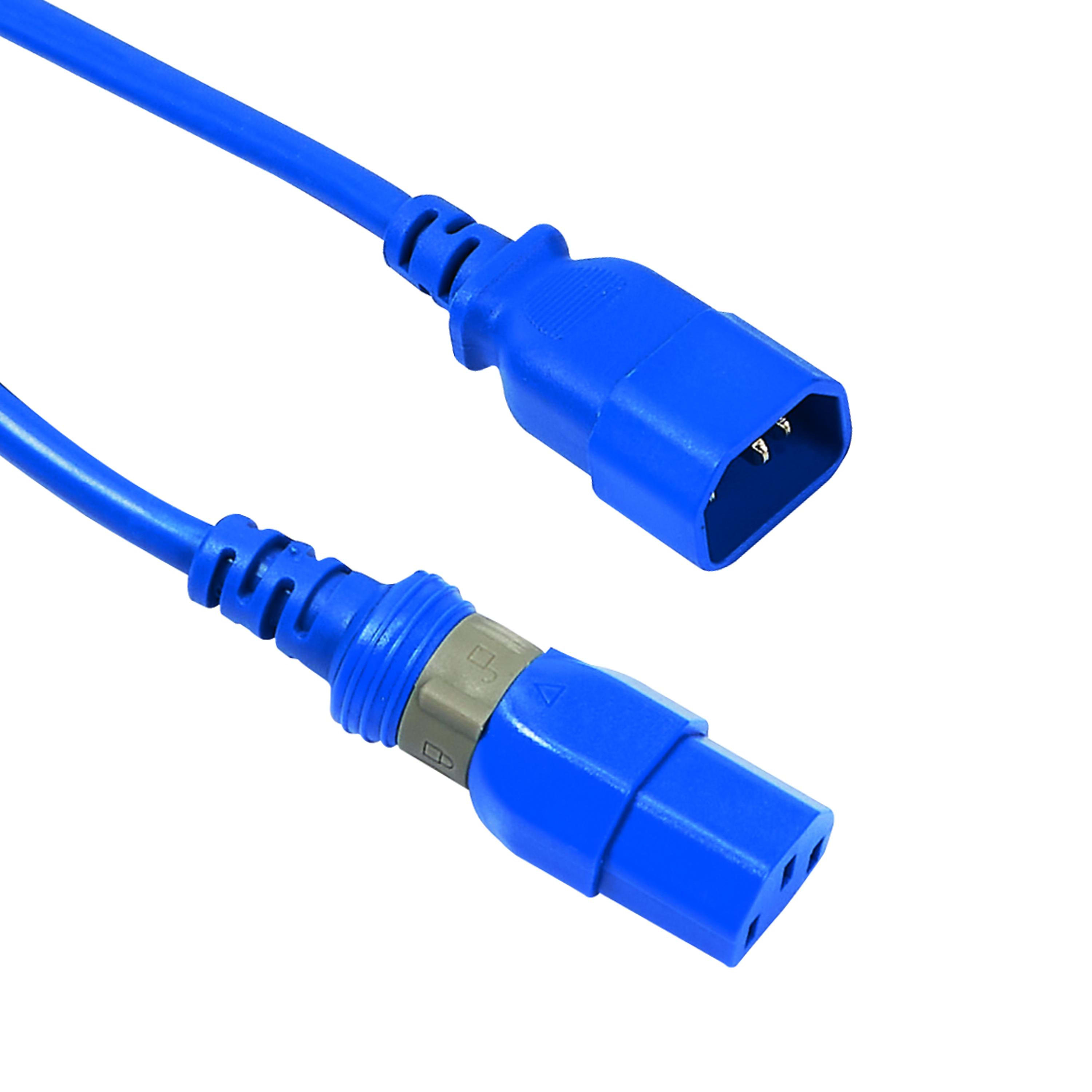LEGRAND - Juego de 10 cables de alimentación C14-C13 de 1,5m con bloqueo de enchufe azul
