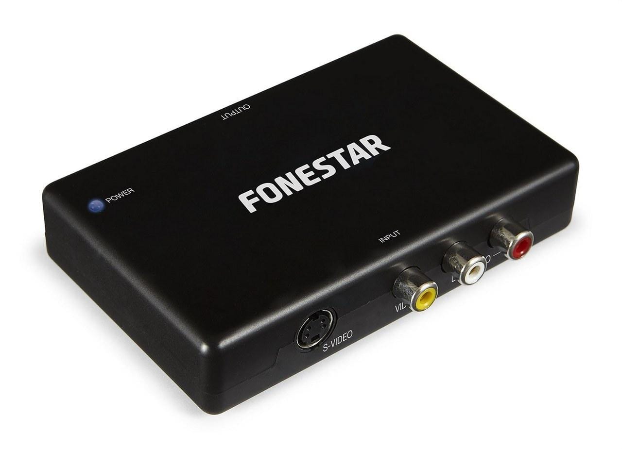 FONESTAR - Convertidor de vídeo compuesto o S-Vídeo y audio estéreo a HDMI