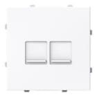 NIESSEN - Tapa plana 2 soportes con persiana Serie Vega blanco brillo