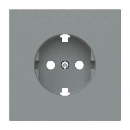 NIESSEN - Tapa base enchufe Schuko T.T. lateral Serie Vega gris niebla
