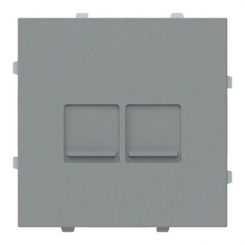 NIESSEN - Tapa plana 2 soportes con persiana Serie Vega gris niebla