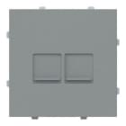 NIESSEN - Tapa plana 2 soportes con persiana Serie Vega gris niebla
