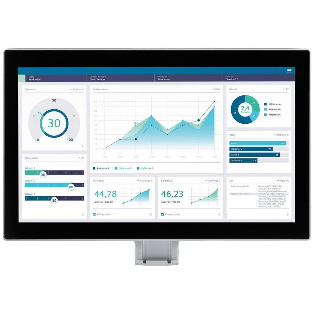 SIEMENS - SIMATIC HMI MTP2200 PRO, PARA PIE DE APOYO (AMPLIABLE, BRIDA ABAJO), FRENTE NEUTRO, PANTALLA TFT PAN